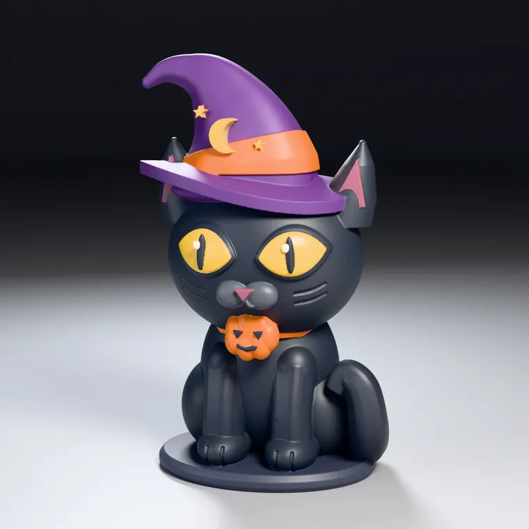 Hexling, gatto di Halloween da stampare