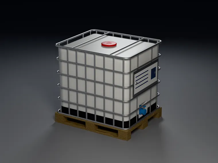 Cisterna IBC da 1000 L su pallet di legno