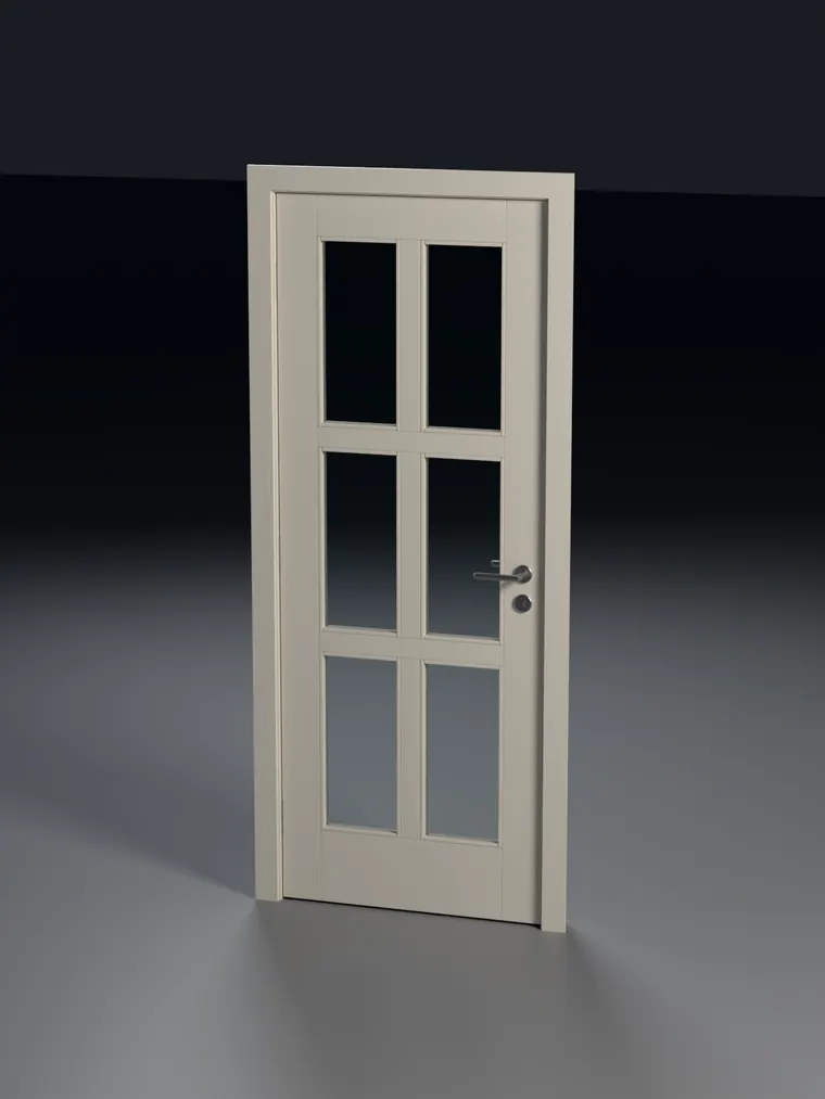 Porta interna a sei vetri, bianca