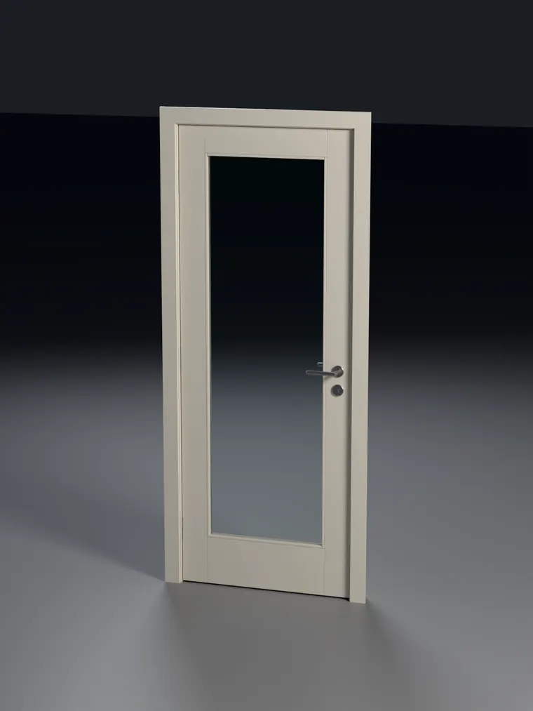 Porta interna a vetro intero, bianca